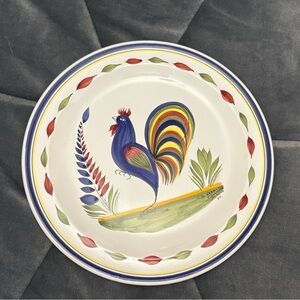 Keraluc Quimper Traditional Coq/ Rooster Pattern Faience Plate 11-3/8 in